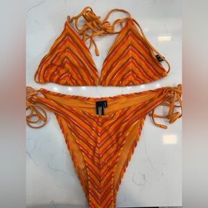 Triangl Swimwear Orange and Red Bikini